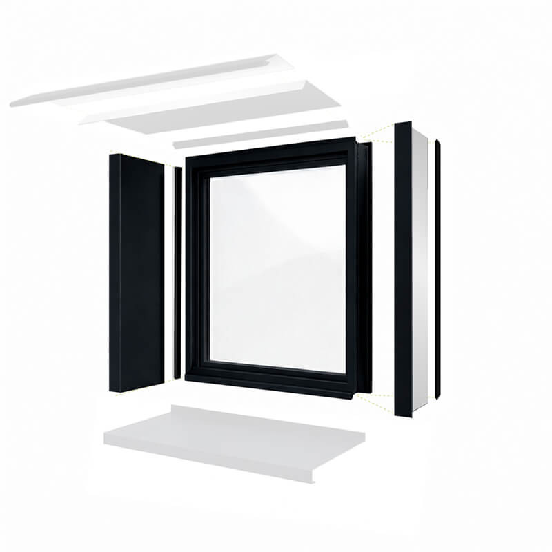 Habillage de tableau aluminium fenêtre - noir foncé RAL 9005