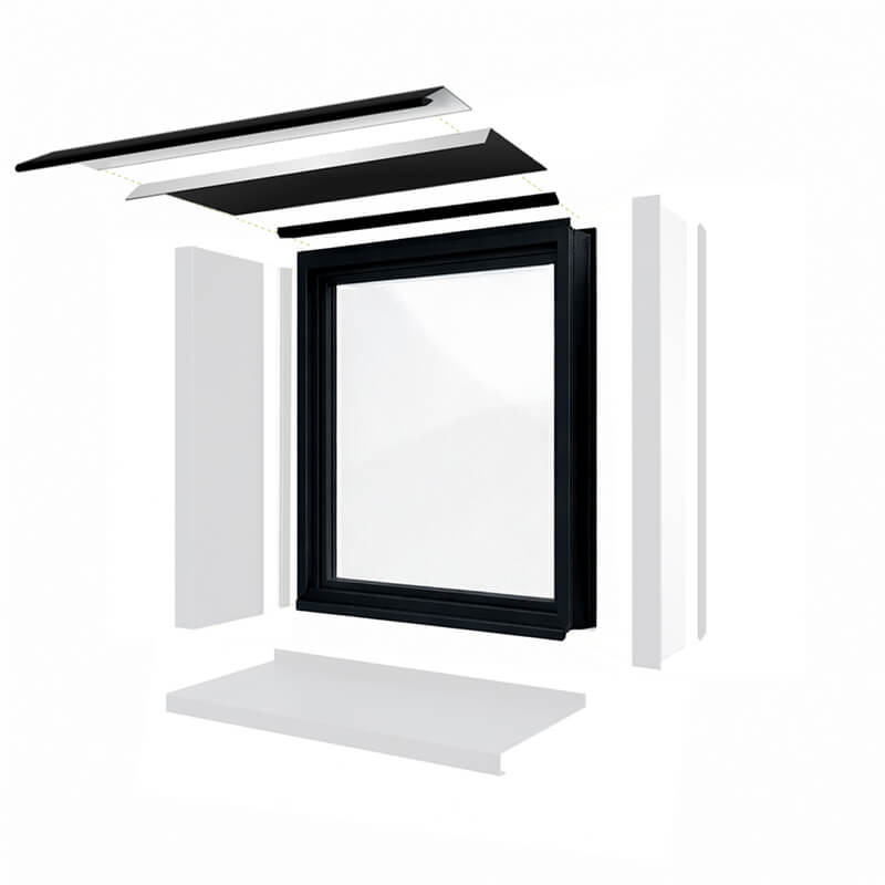 Habillage de linteau aluminium noir foncé RAL 9005