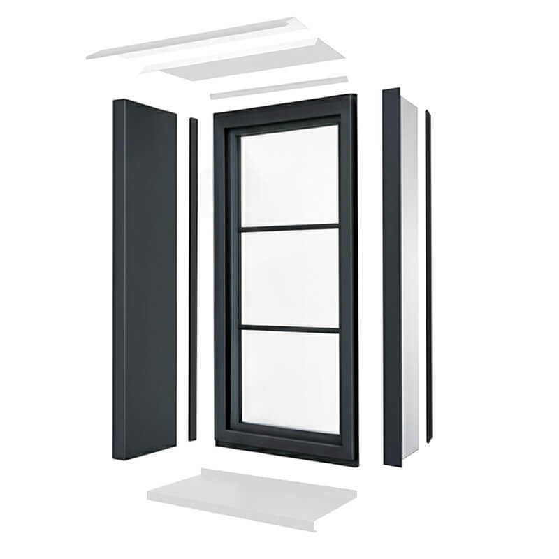 encadrement de fenêtre tableau aluminium gris anthracite