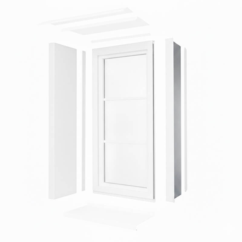 encadrement de fenêtre tableau aluminium blanc