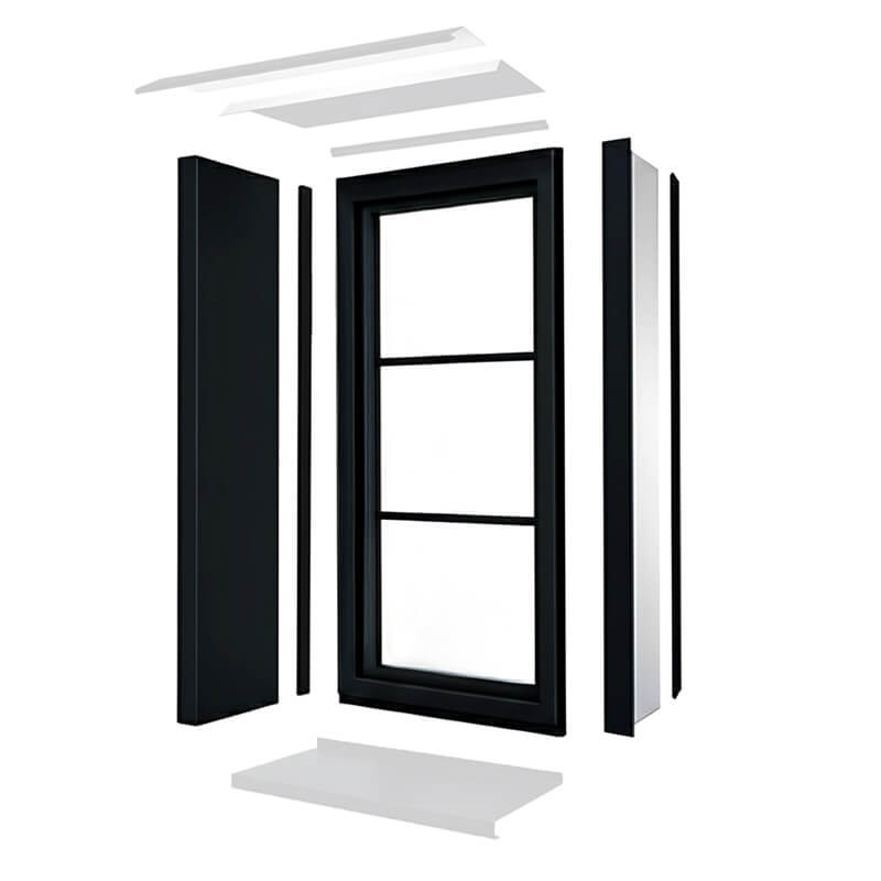 encadrement de fenêtre tableau aluminium noir foncé