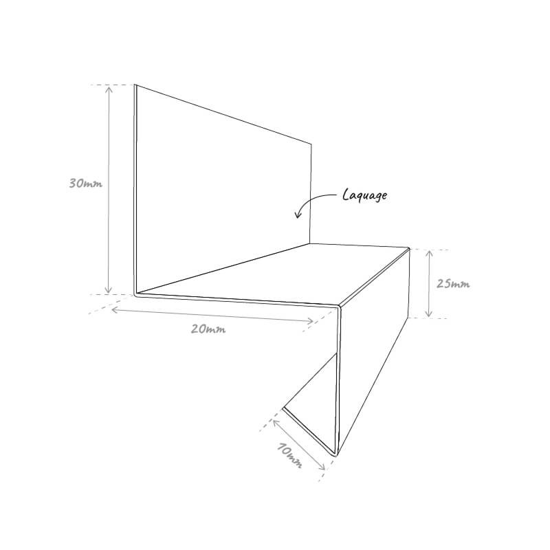 Schéma profil goutte d'eau pour bardage faux claire voie - 3ML