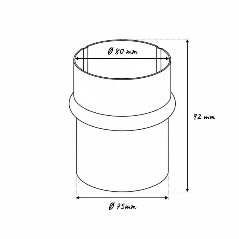 schéma manchon descente circulaire diamètre 80mm