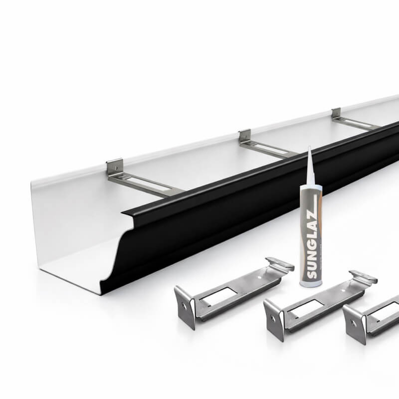 Kit gouttière corniche noir 3m aluminium