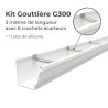 Kit gouttière G300 en aluminium blanc avec crochets écarteurs