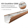 Kit gouttière G300 en aluminium cuivre avec crochets écarteurs