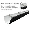 Kit gouttière G300 en aluminium noir avec crochets écarteurs