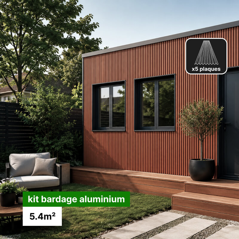 Kit bardage alu faux claire-voie 5m2 aluhome