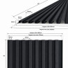 dimensions plaque bardage faux claire-voie aluminium couleur noir graphite 3m