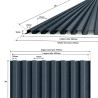 dimensions plaque bardage faux claire-voie aluminium couleur gris anthracite 3m