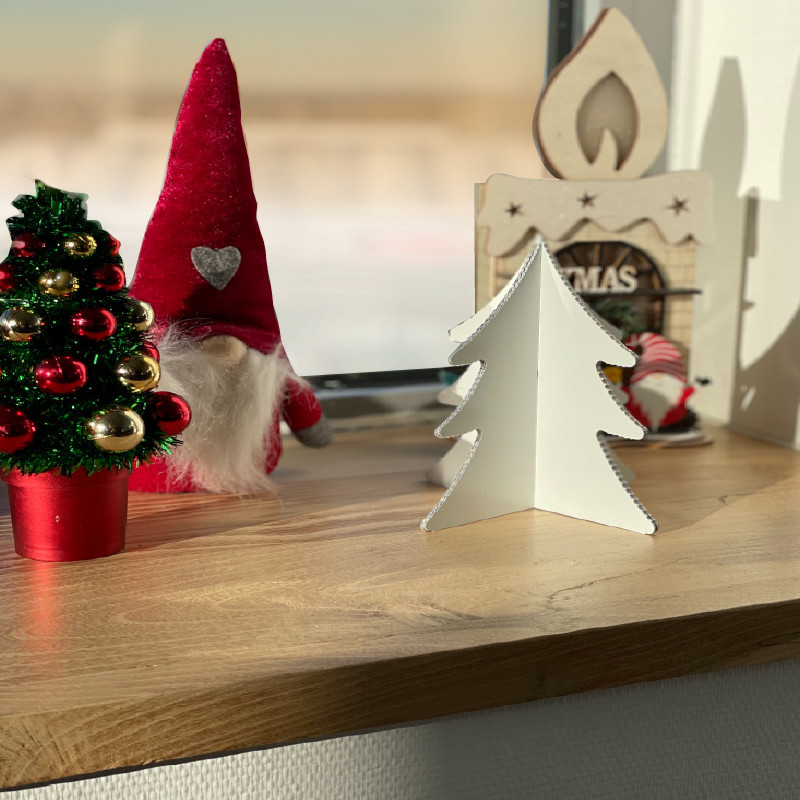 Sapin de Noël en aluminium 15/10ème Blanc pur - RAL 9010 déco à faire soi-même