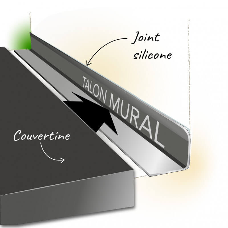 Utilisation du talon mural pour couvertine Utilisation du talon mural pour couvertine