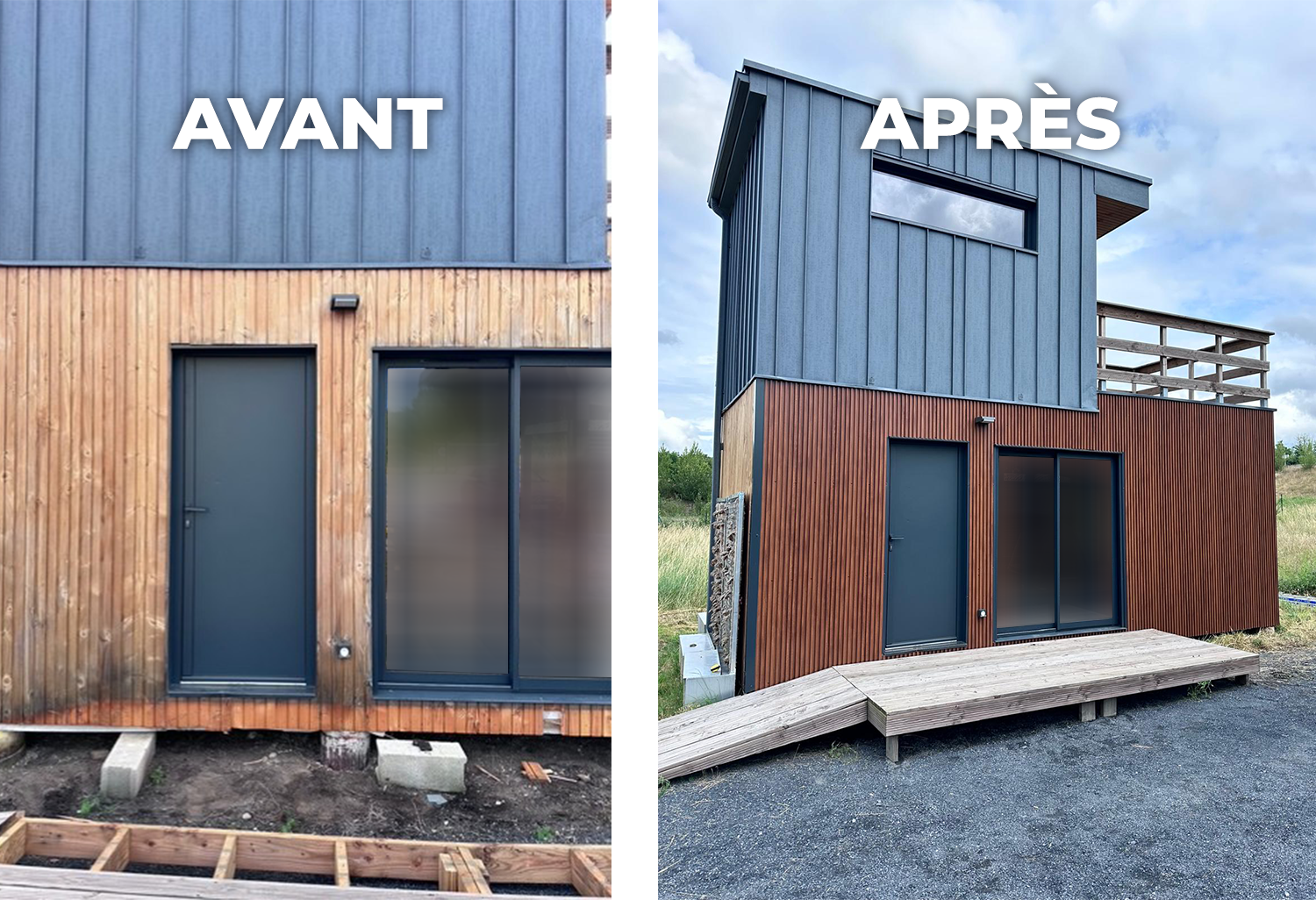 Avant et après rénovation chantier