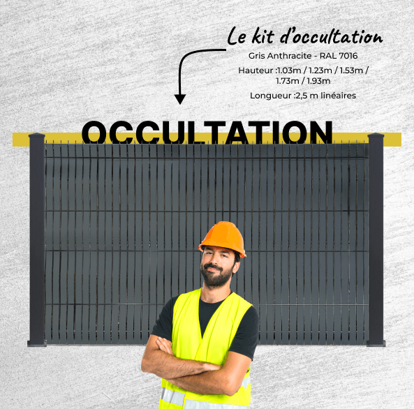 Kit lames d'occultation pour clôture et grillage en aluminium