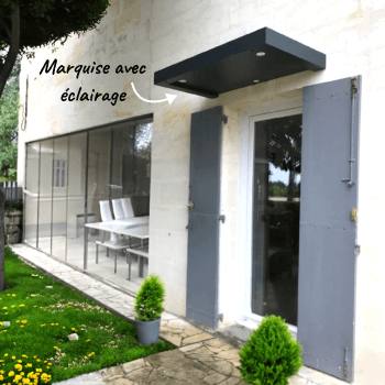 marquise lumineuse aluminium