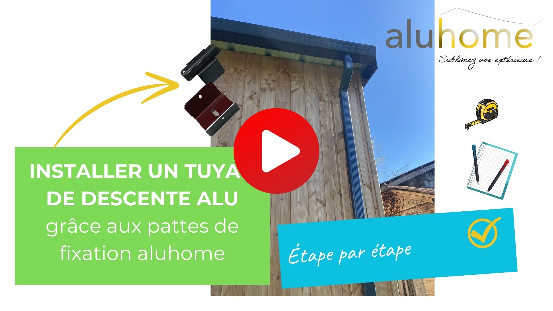 Vignette de la vidéo de pose des fixations sur tuyau de descente rectangulaire