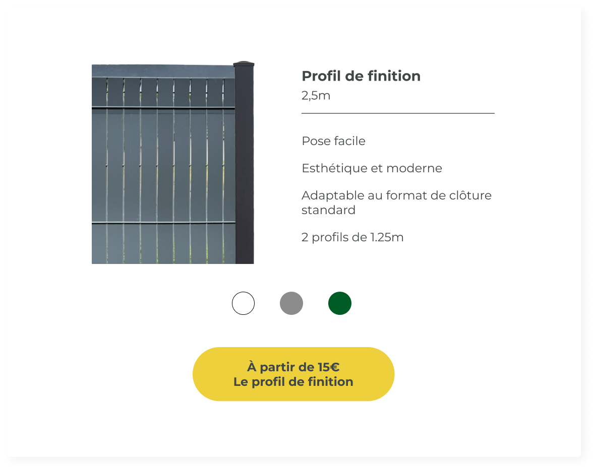 Profil de finition lame occultation