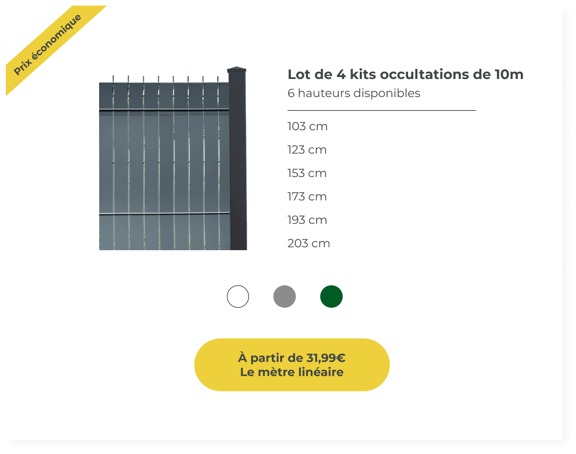 Lot de 4 lames occultante